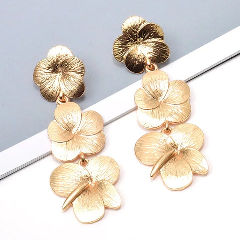 3 Flower Drop earrings